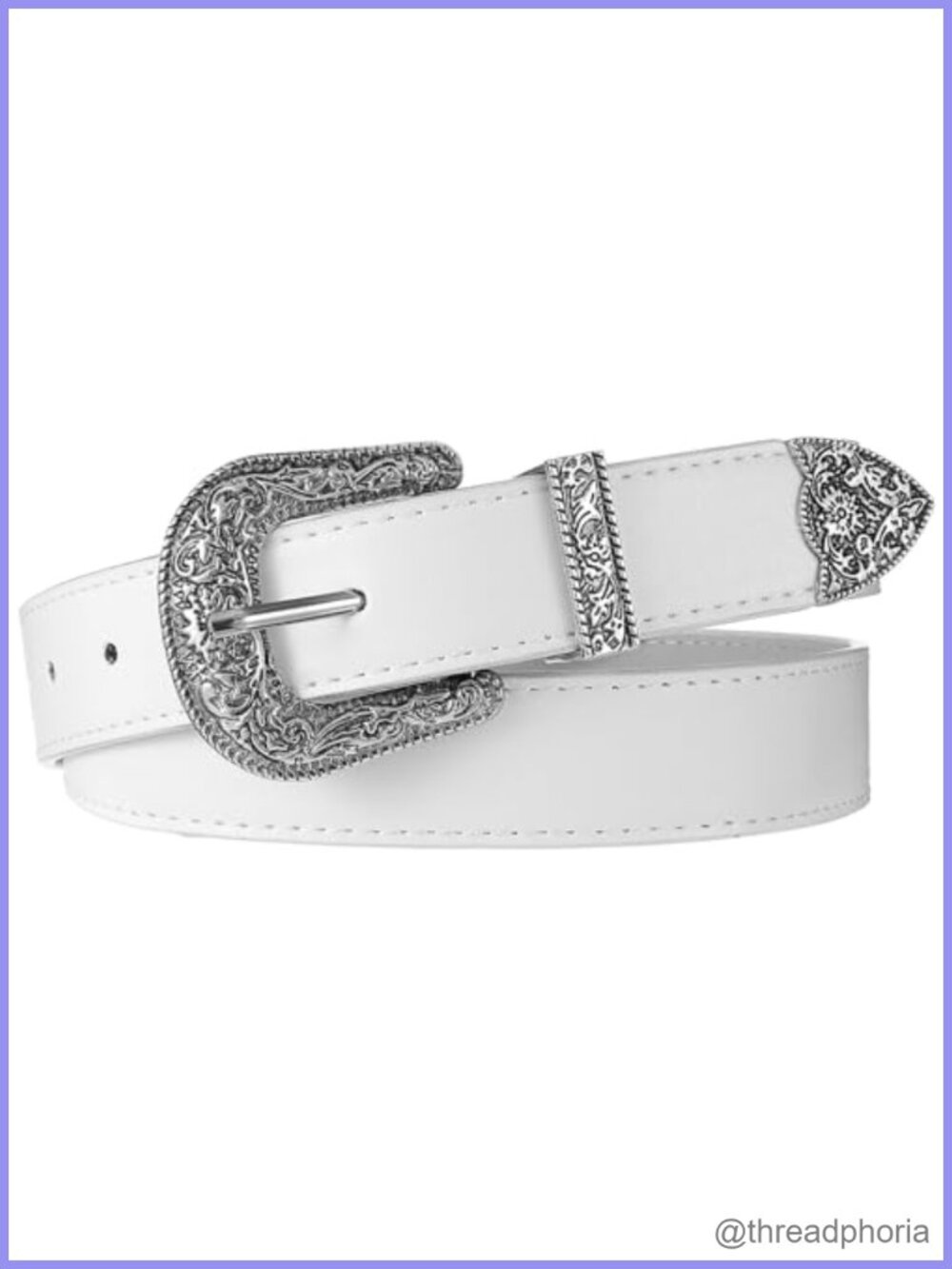 Western PU Leather Country Belt Embossed Buckle Adjustable Cowboy Style